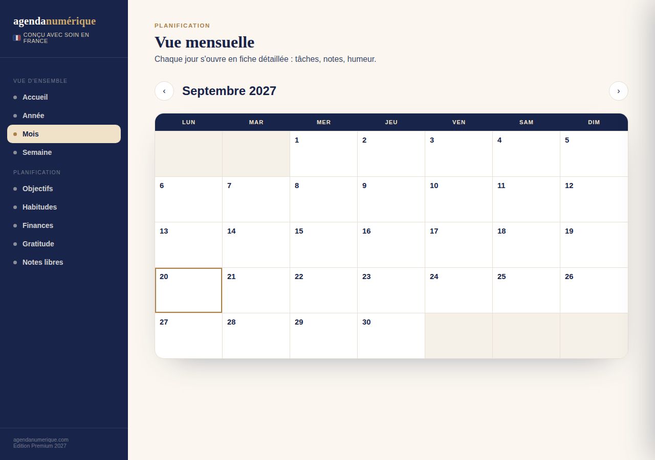 Vue Mois