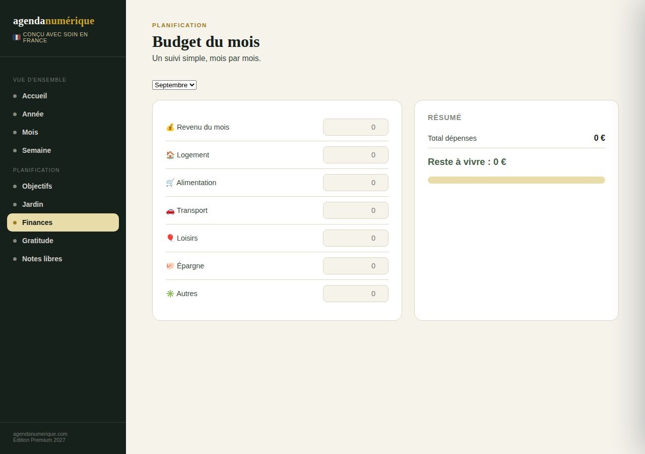 Vue Finances