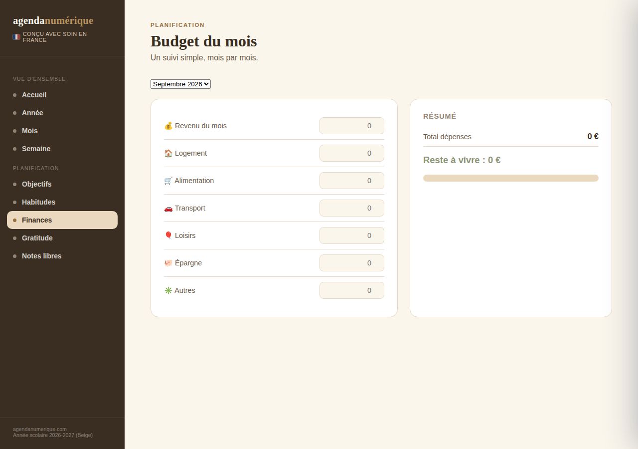 Vue Finances