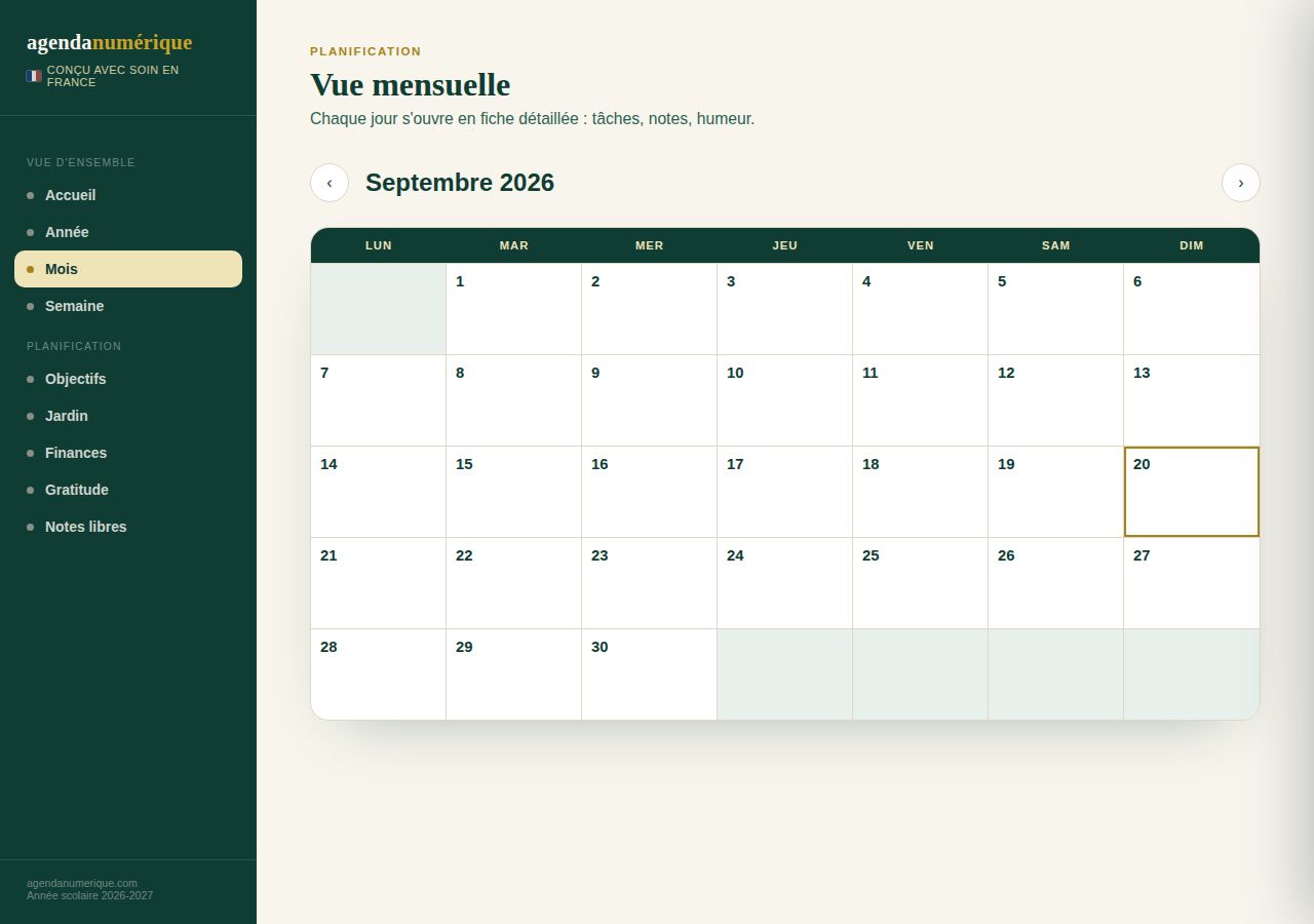 Vue Mois